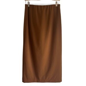 Babaton pencil stretch midi skirt in brown slim fit size L excellent condition